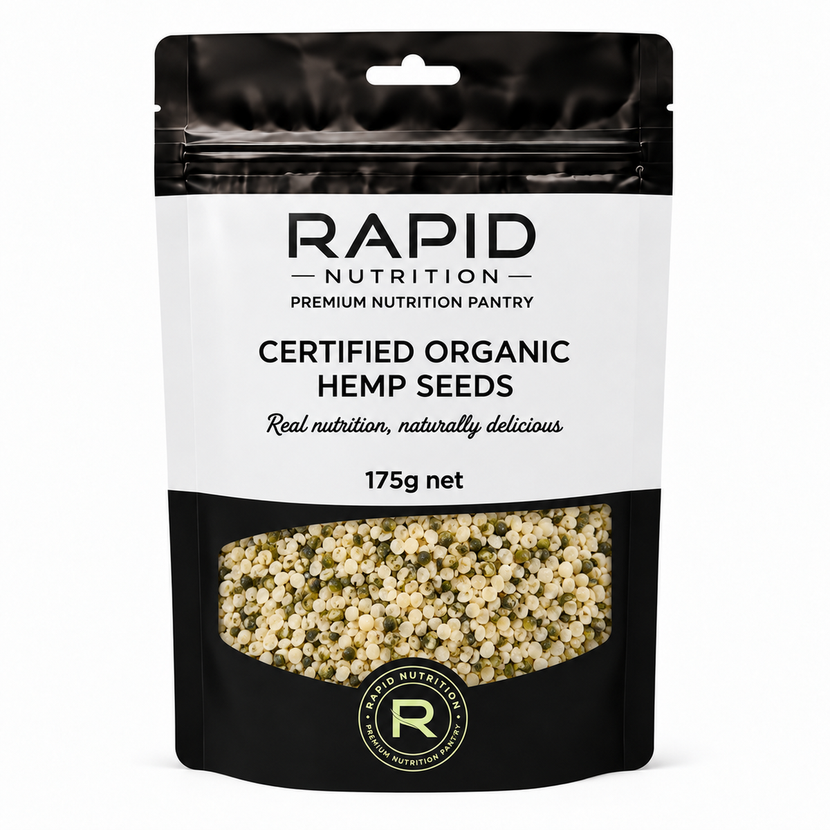 Organic Hemp Seeds - 175 g - Rapid Nutrition Pantry pouch