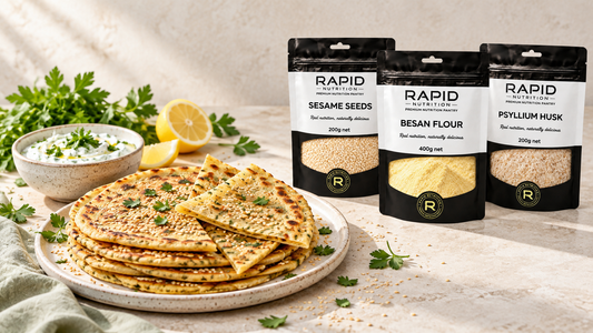 Psyllium and Besan Seeded Flatbreads
