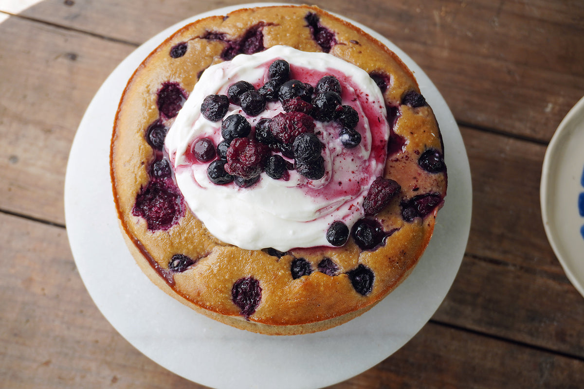 Red Velvet Cake with Raspberries and Blueberries Recipe | Bon Appétit