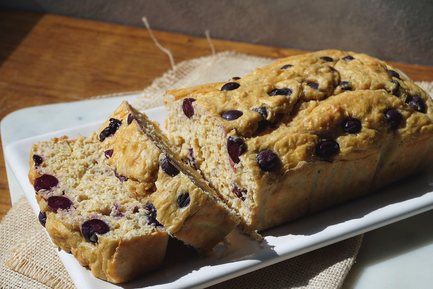 LEMON AND BLUEBERRY PUDDING