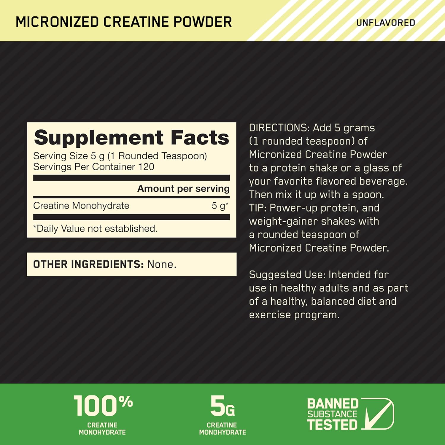 OPTIMUM NUTRITION MICRONISED CREATINE