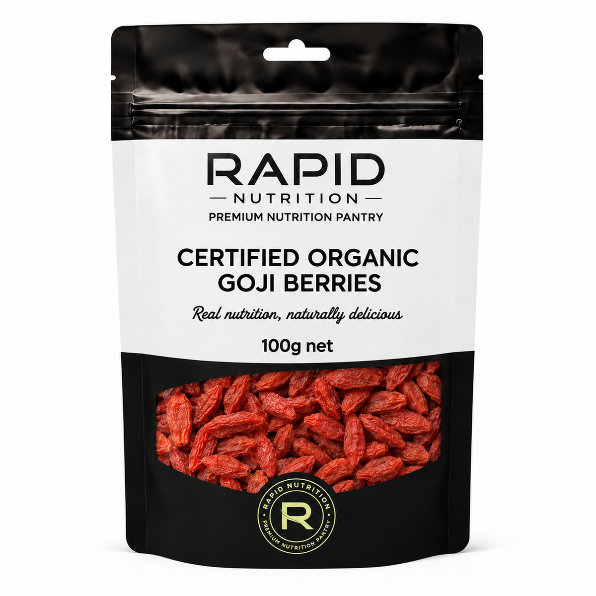 Organic Goji Berries - 100 g - Rapid Nutrition Pantry pouch