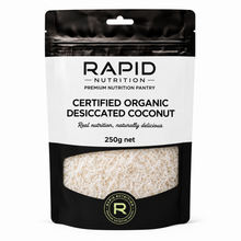 Organic Desiccated Coconut - 250 g - Rapid Nutrition Pantry pouch