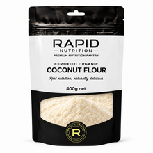 Organic Coconut Flour - 400 g - Rapid Nutrition Pantry pouch
