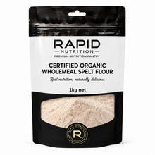 Organic Wholemeal Spelt Flour - 1 kg - Rapid Nutrition Pantry pouch