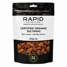 Organic Sultanas - 250 g - Rapid Nutrition Pantry pouch