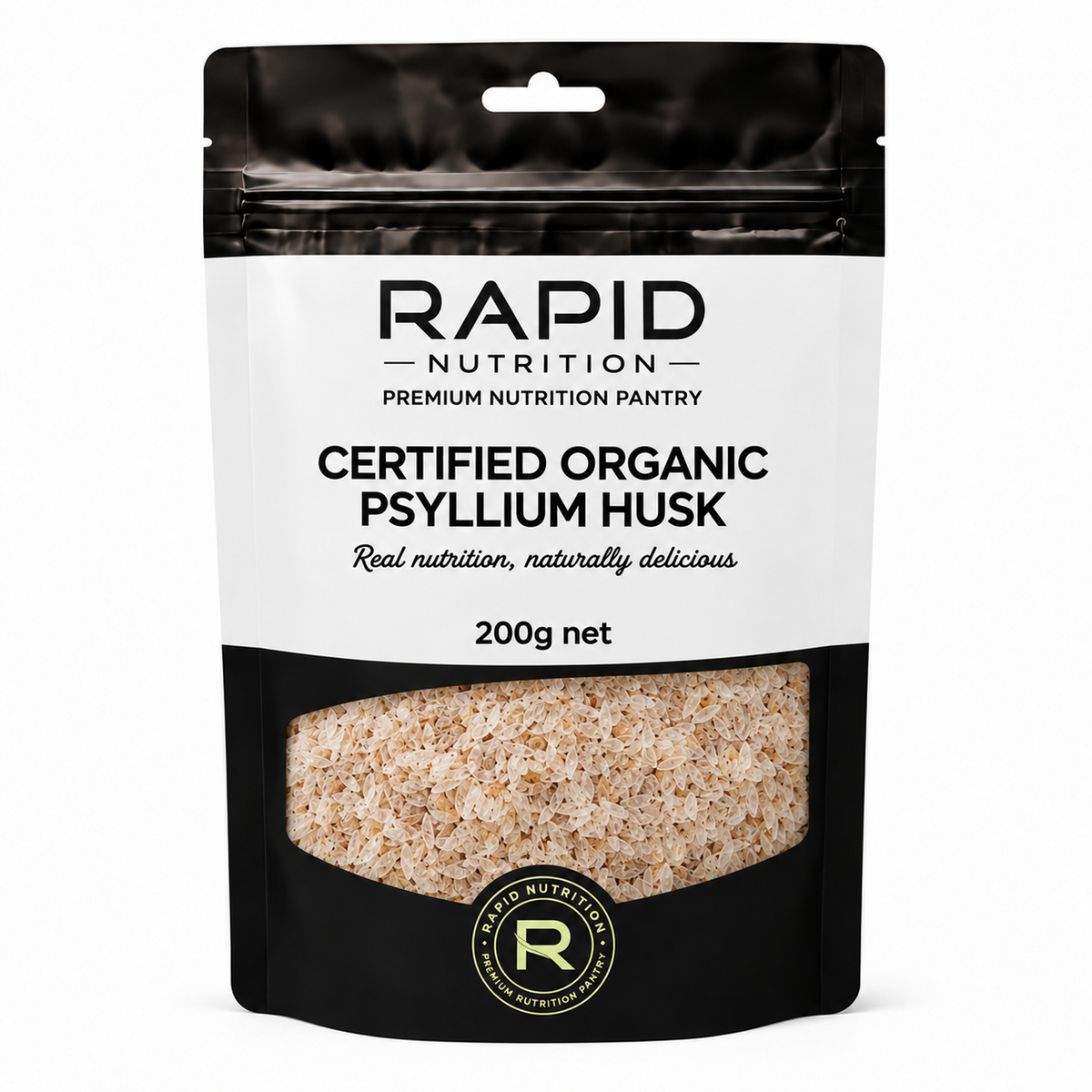 Psyllium Husk Organic - 200 g - Rapid Nutrition Pantry pouch