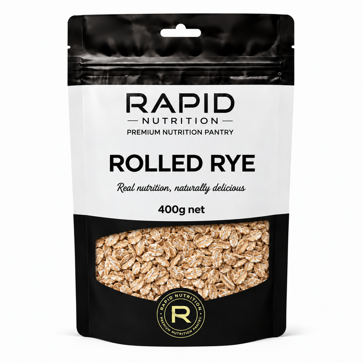 Rolled Rye - 400 g - Rapid Nutrition Pantry pouch