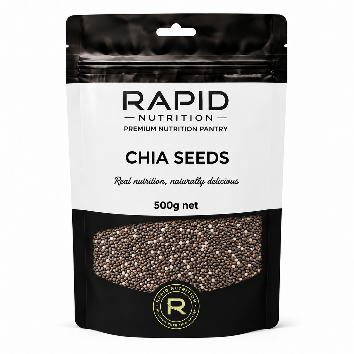 Chia Seeds - 500 g - Rapid Nutrition Pantry pouch