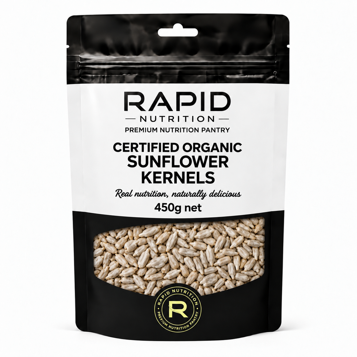 Organic Sunflower Kernels - 450 g - Rapid Nutrition Pantry pouch