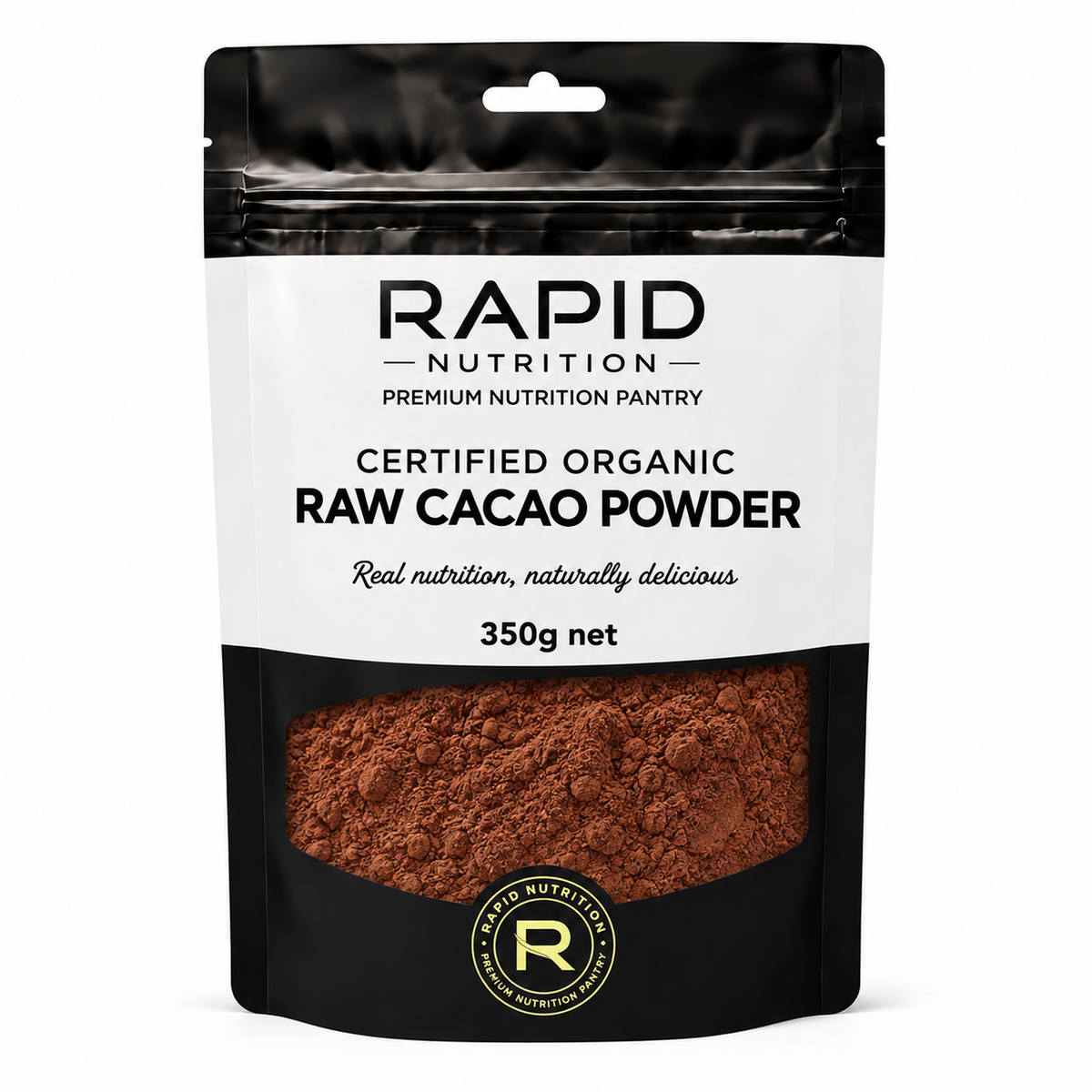 Raw Cacao Powder Organic - 350 g - Rapid Nutrition Pantry pouch