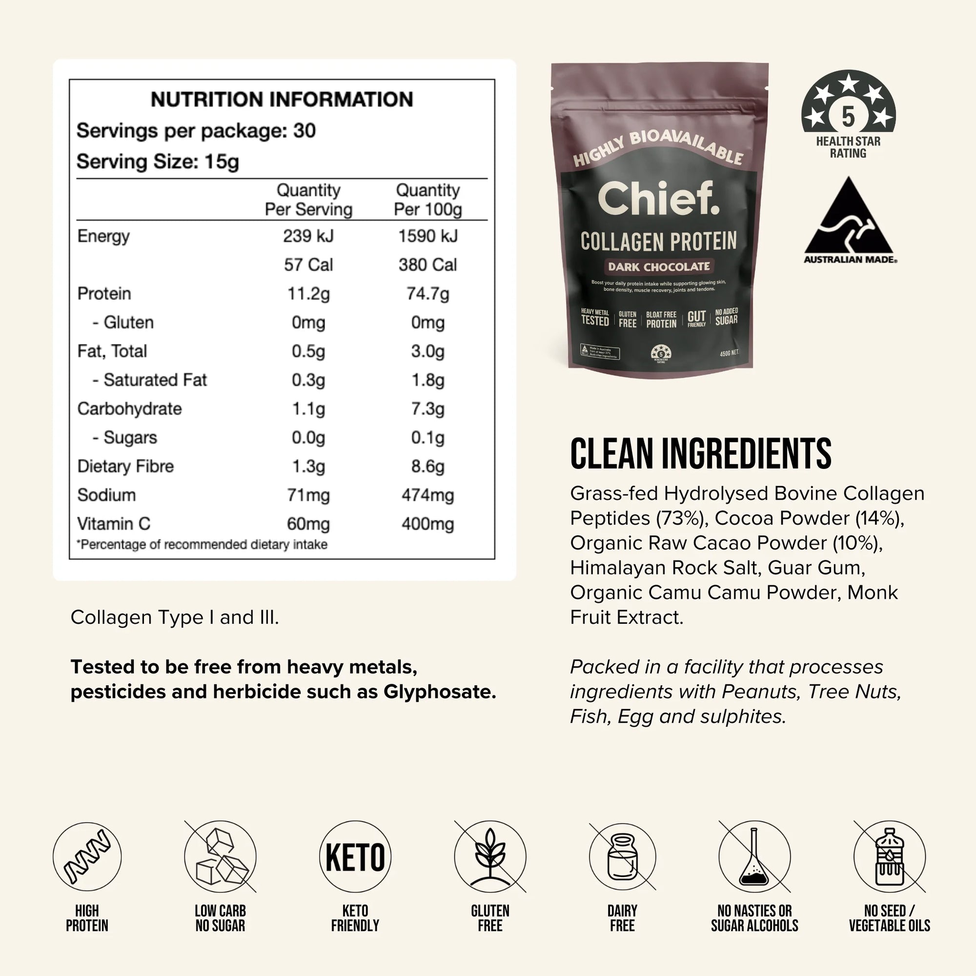 Chief Grass-fed Collagen Protein Powder