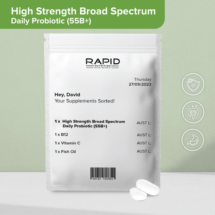 High Strength Broad Spectrum Daily Probiotic (55B+) 30 Capsules
